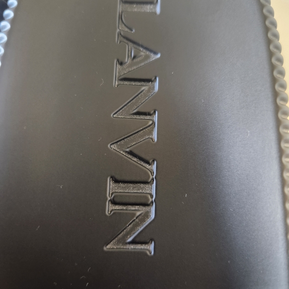 Lanvin Black Slides with Multicolor Logo - Picture 3 of 7